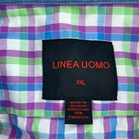 Linea Uomo Shirt Long Sleeve Button Down Mens 2XL Colorful 3922 - Picture 3 of 7